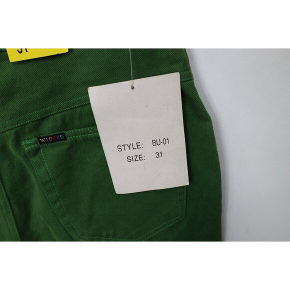 Deadstock Vtg 90s Streetwear Mens 31x34 Baggy Fit Skateboard Jeans Grass Green - Picture 13 of 14